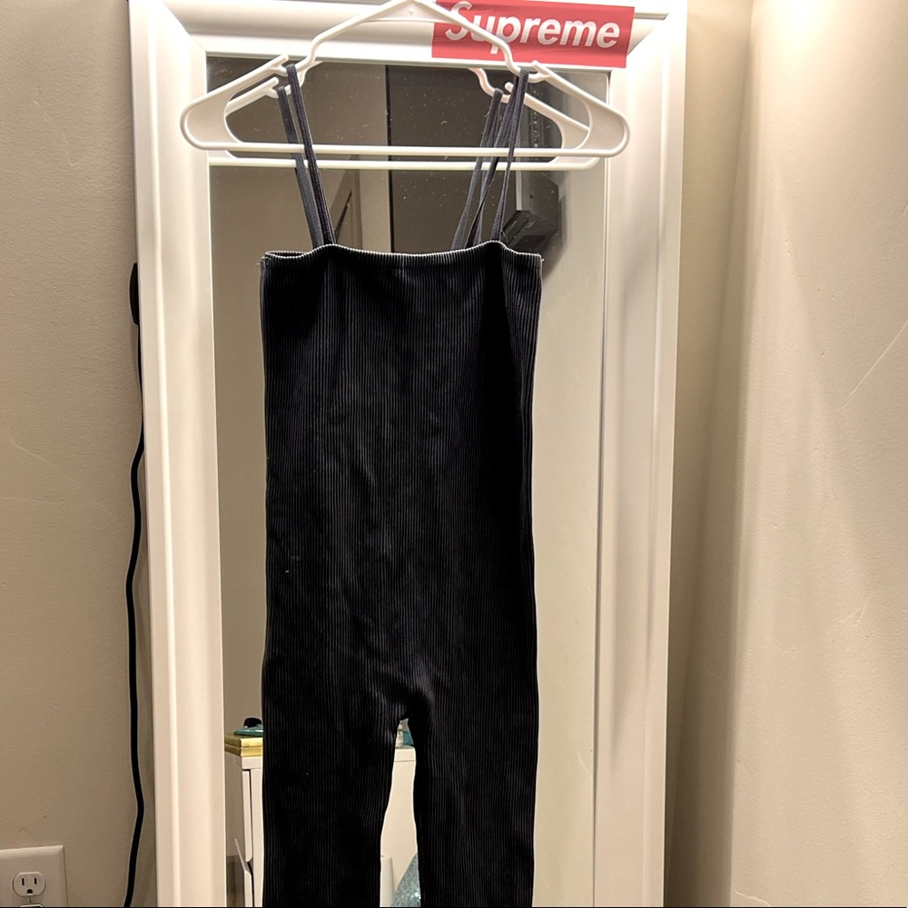 Zara Grey Ribbed Jumpsuit Size XS